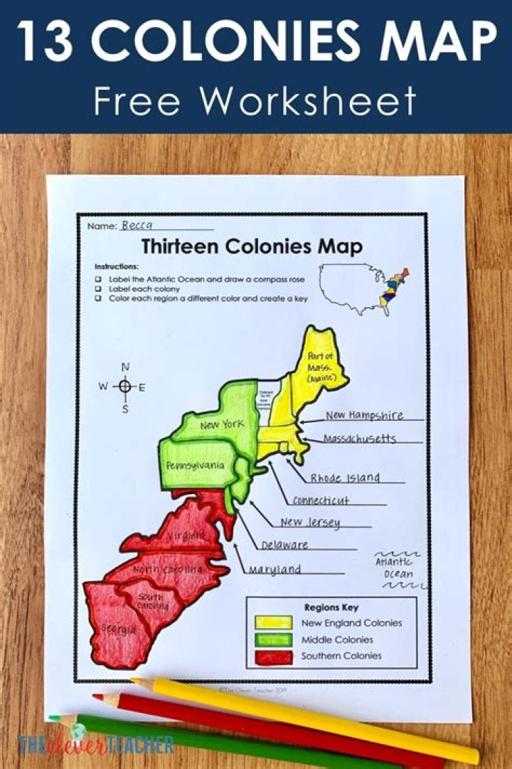 13 Colonies Map Worksheet Answers PDF – Printable History Activity