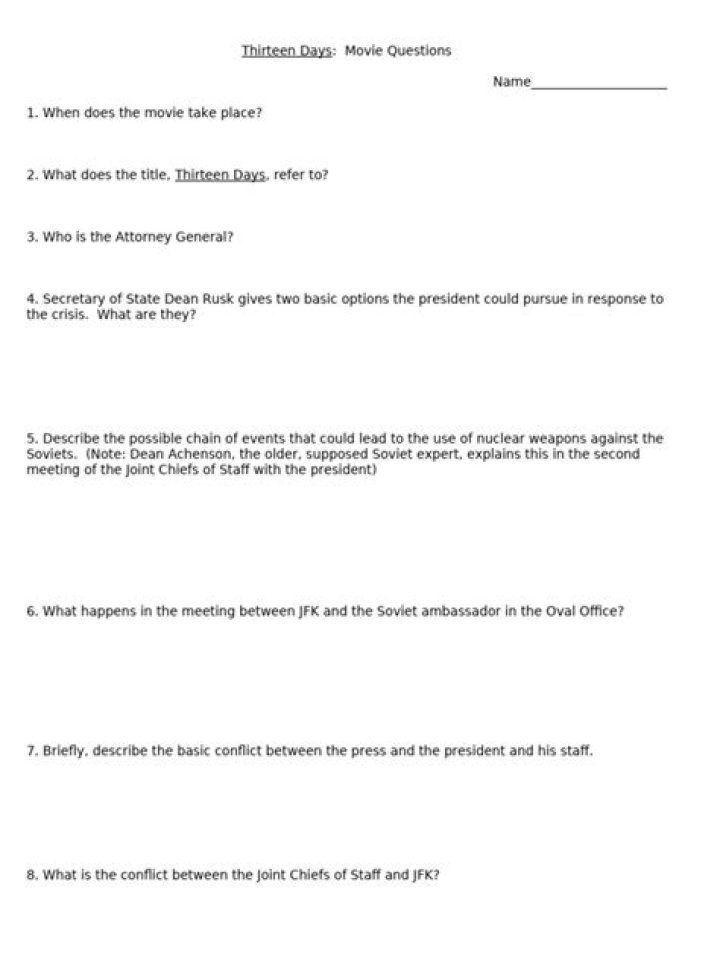 13 Days Movie Questions PDF: Essential Trivia & Discussion Points