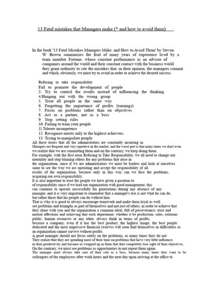 13 Fatal Mistakes Managers Make That Cost Teams Decline PDF