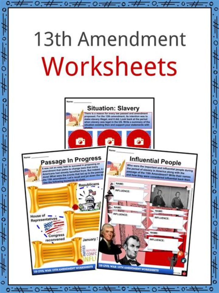13th Amendment Worksheet PDF – Free Educational Resource