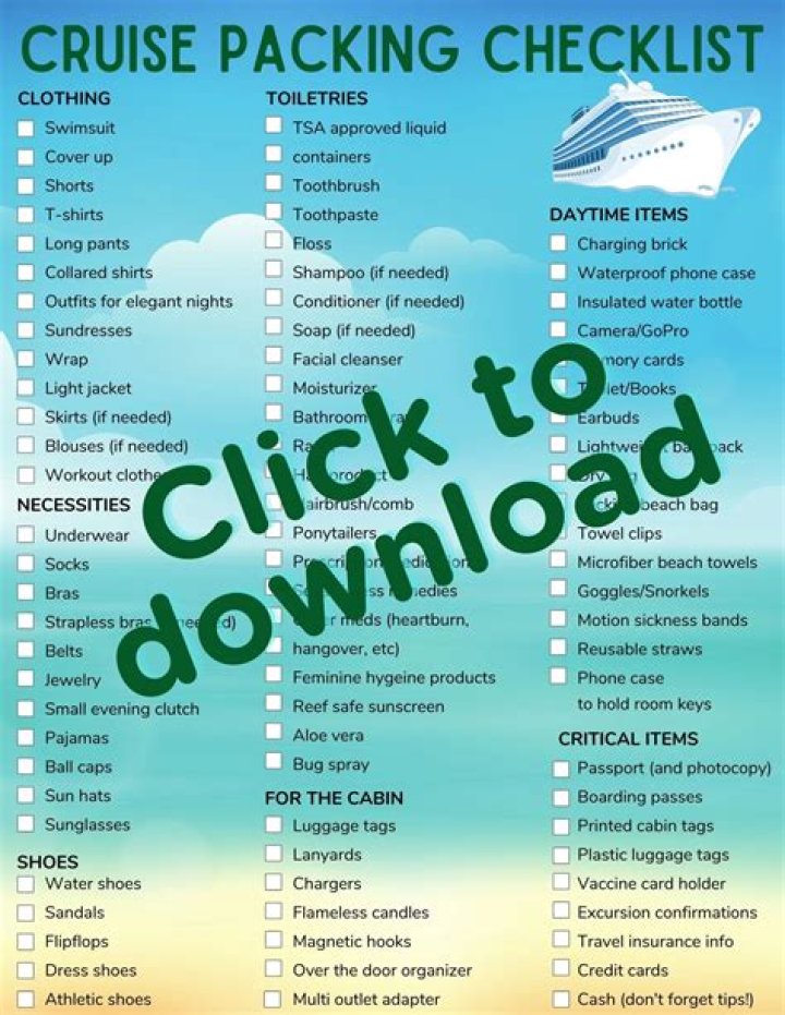 14-Day Cruise Packing List PDF – Prepare Like a Pro