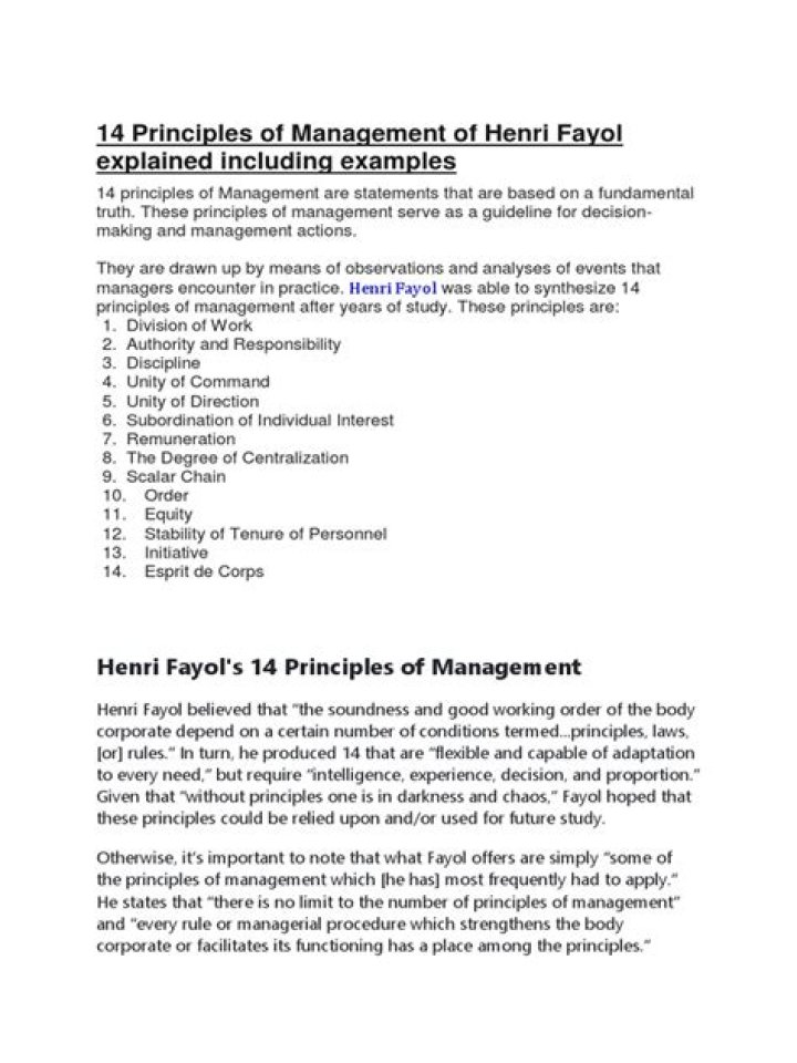 14 Principles of Management by Henri Fayol – Essential PDF Guide