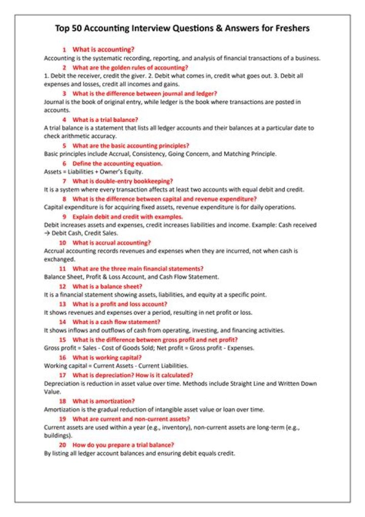 150 Accounting Interview Questions & Answers PDF – Free Download