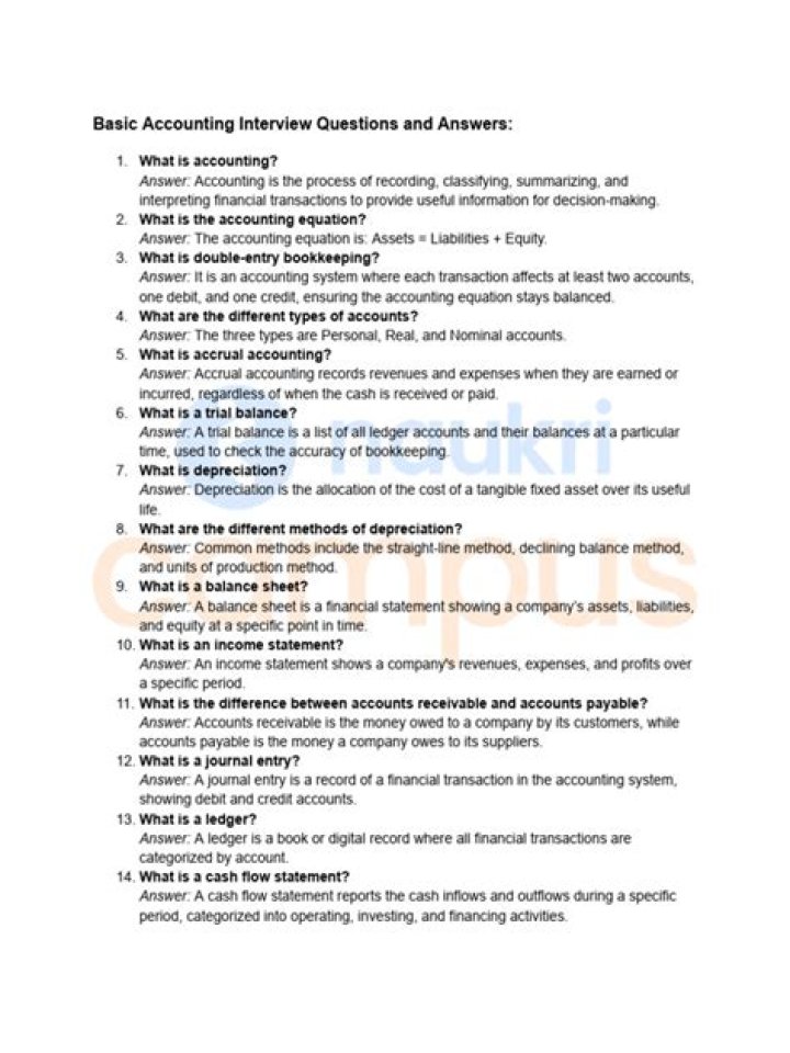 150 Essential Accounting Interview Questions & Answers PDF