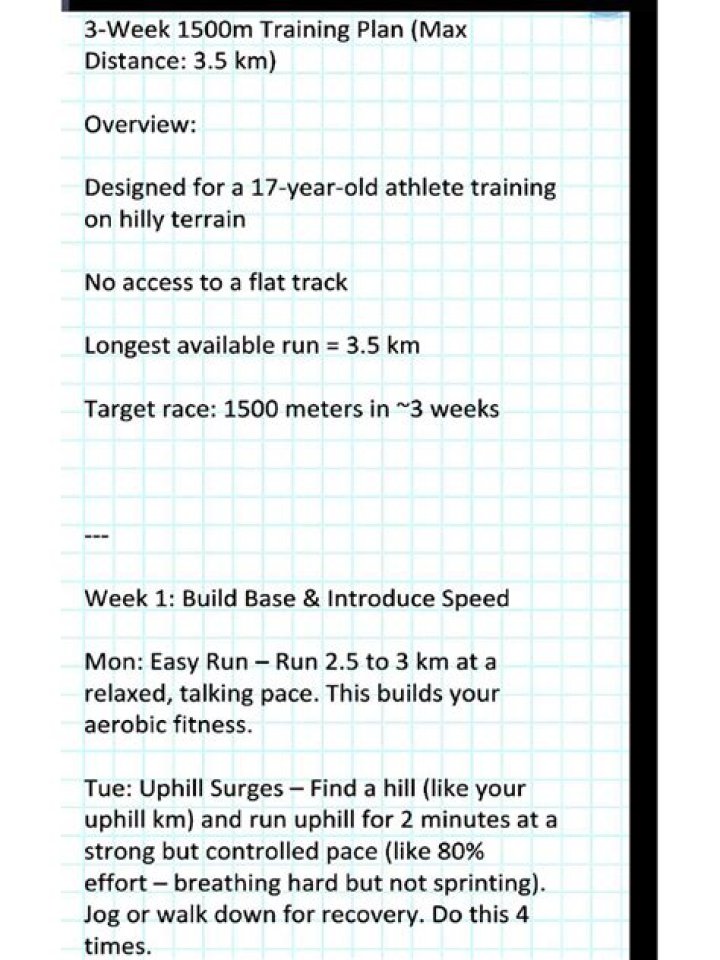 1500m Training Plan PDF: Boost Your Endurance & Speed