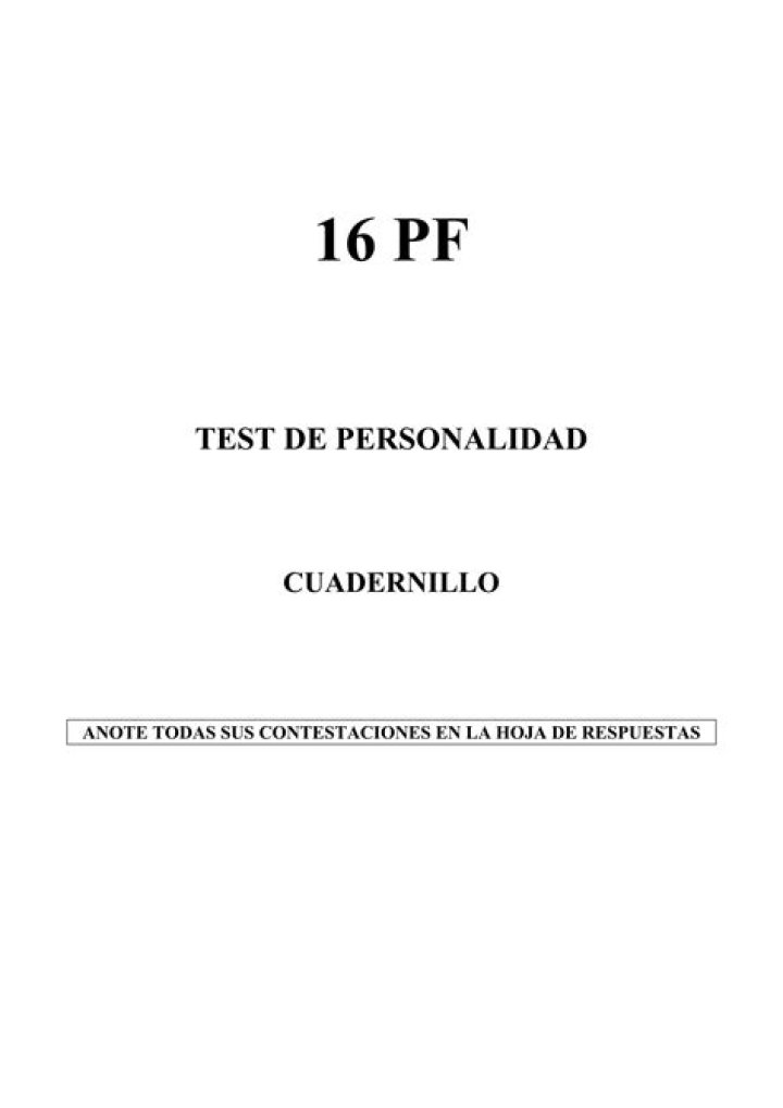 16 PF Test Manual PDF: Official Guide & Download