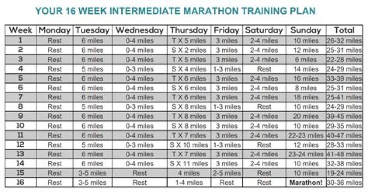 16-Week Marathon Training Plan for Intermediate Runners (Intermediate PDF)