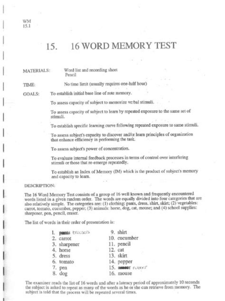 16-Word Memory Test PDF – Boost Your Memory in Seconds