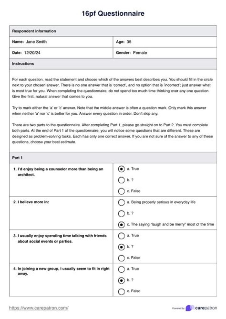 16PF Personality Test PDF: Full Results & Detailed Analysis