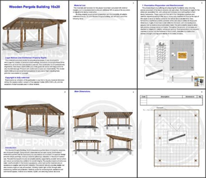 16x20 Pergola Plans PDF – Download Free Blueprints & Designs