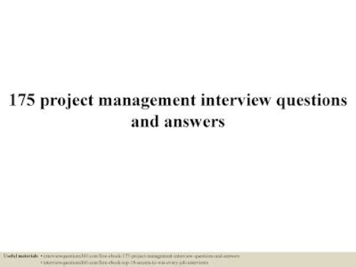 175 Project Management Interview Questions and Answers PDF – Expert Guide
