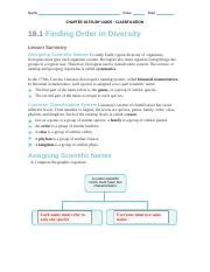 18.1 Finding Order in Diversity: Answer Key PDF for Exam Success