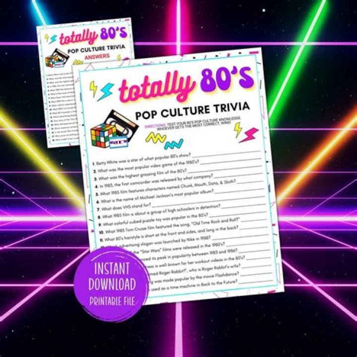 1980s Pop Culture Worksheet PDF: Fun History & Quiz Activities