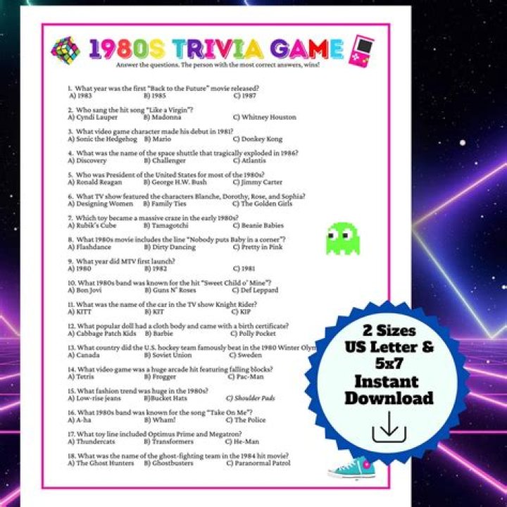 1980s Trivia Questions and Answers PDF – Perfect for Nostalgia Fans
