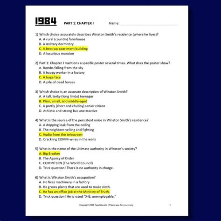 1984 Chapter 4 Worksheet PDF – Study Guide & Analysis