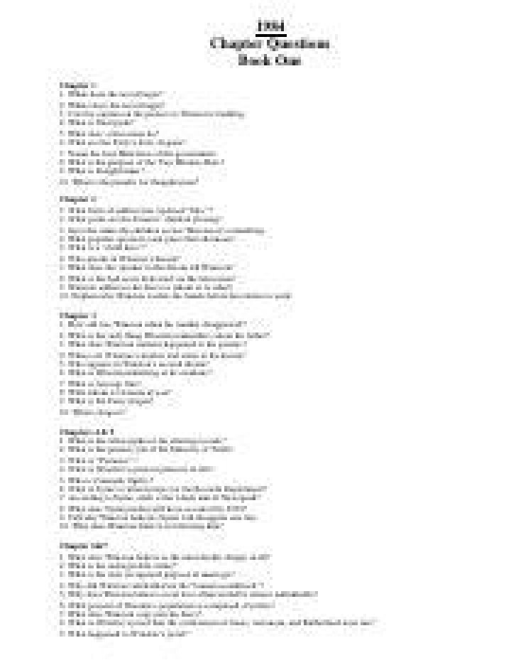 1984 Chapter Questions PDF: Essential Analysis & Discussion Guide