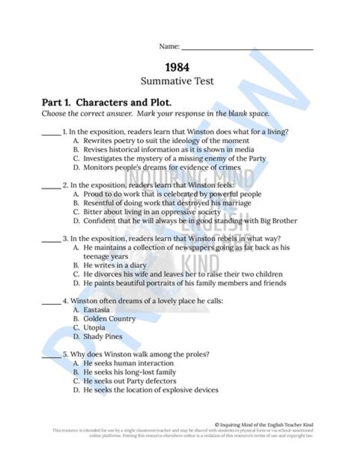 1984 Part 1 Test PDF: Official Study Guide & Practice Questions