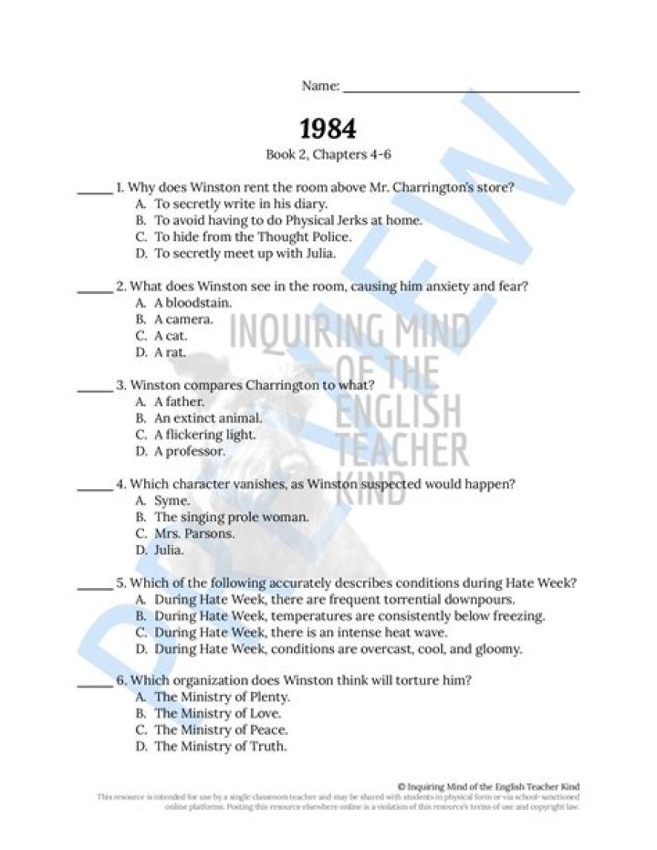 1984 Test PDF Answers: Official Exam Solutions & Analysis