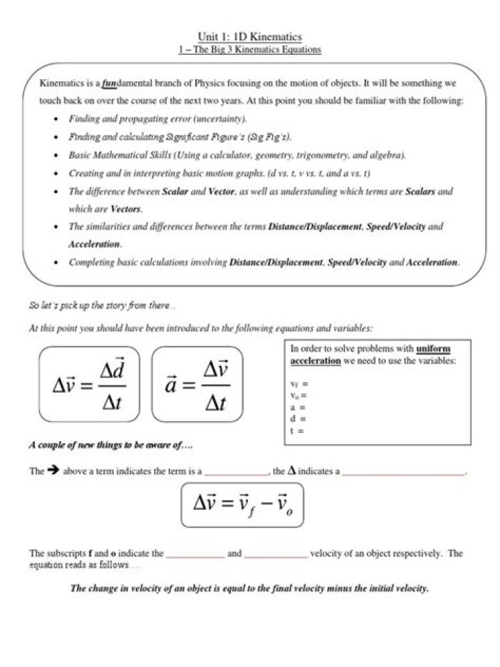 1D Kinematics Worksheet PDF: Practice Problems & Solutions