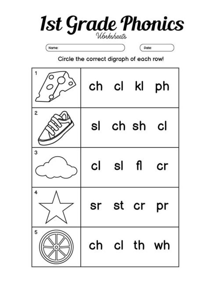 Free 1st Grade Phonics Worksheets PDF for Home & Classroom