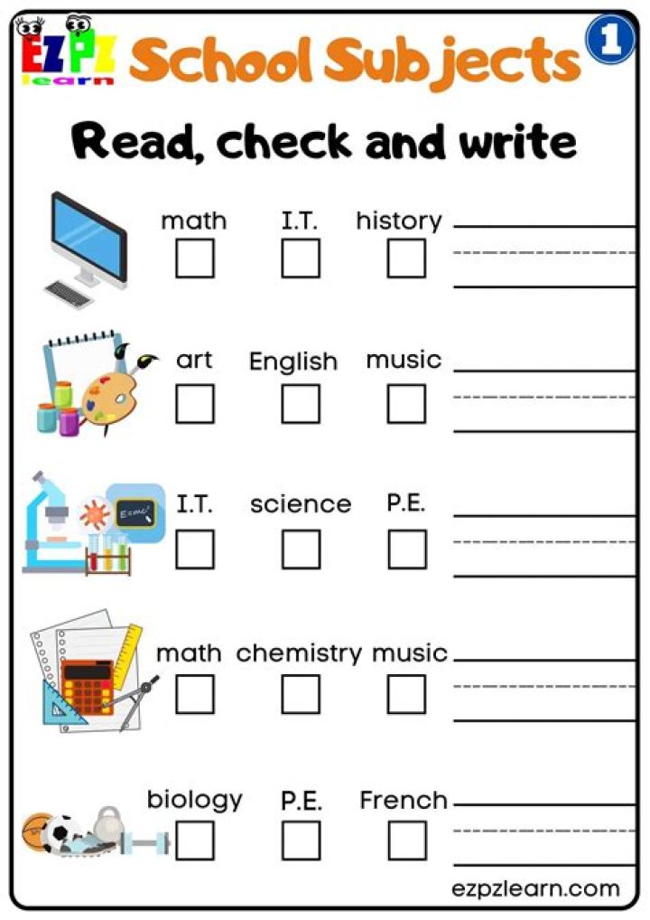 1st Class All Subjects Worksheet PDF – Free Download