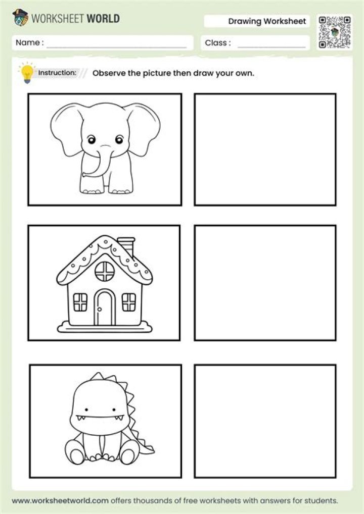 1st Class Drawing Worksheet PDF for Kids & Students