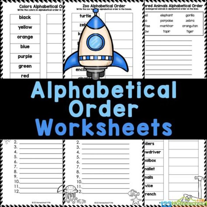 Free 1st Grade Alphabetical Order Worksheets PDF for Instant Download