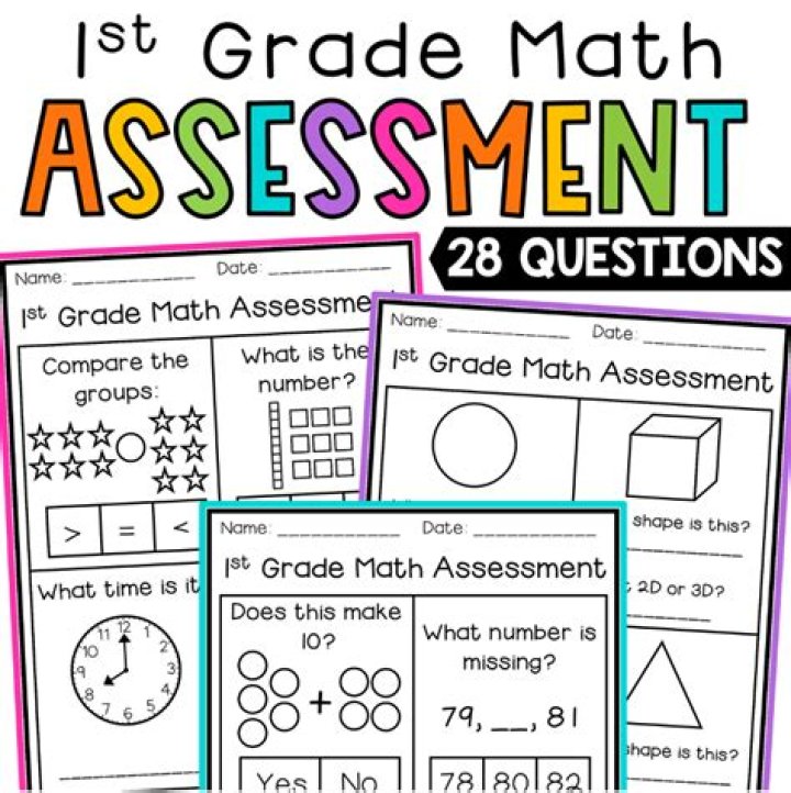 1st Grade Assessment Test Printable PDF – Instant Download