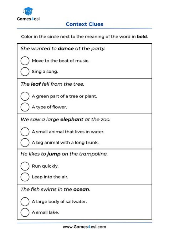 Free 1st Grade Context Clues Worksheets PDF – Instant Printable Practice