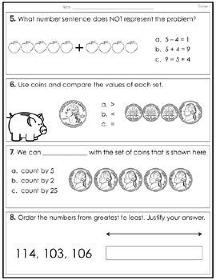 1st Grade End of Year Math Test PDF – Full Practice Exam