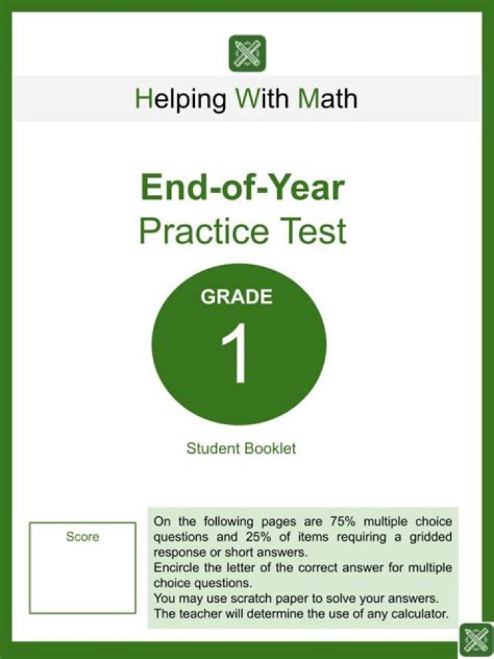 Free 1st Grade Math PDF Worksheets for End of Year Review