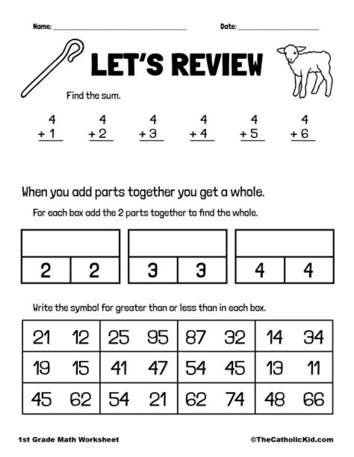 1st Grade Math Review Worksheets PDF for Instant Practice
