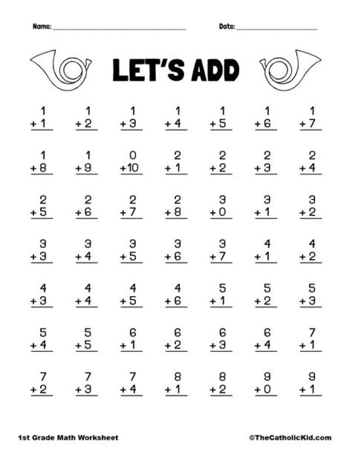 Free 1st Grade Math Worksheet PDF Download