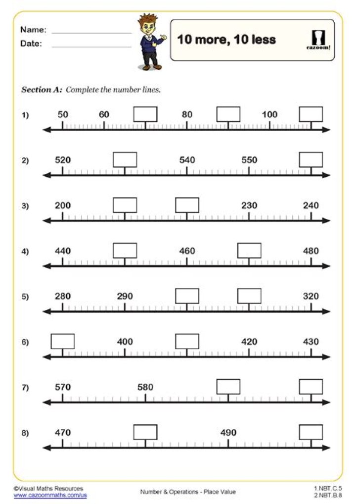 1st Grade Math Worksheets PDF 10 Square Grid – Instant Printable Worksheets