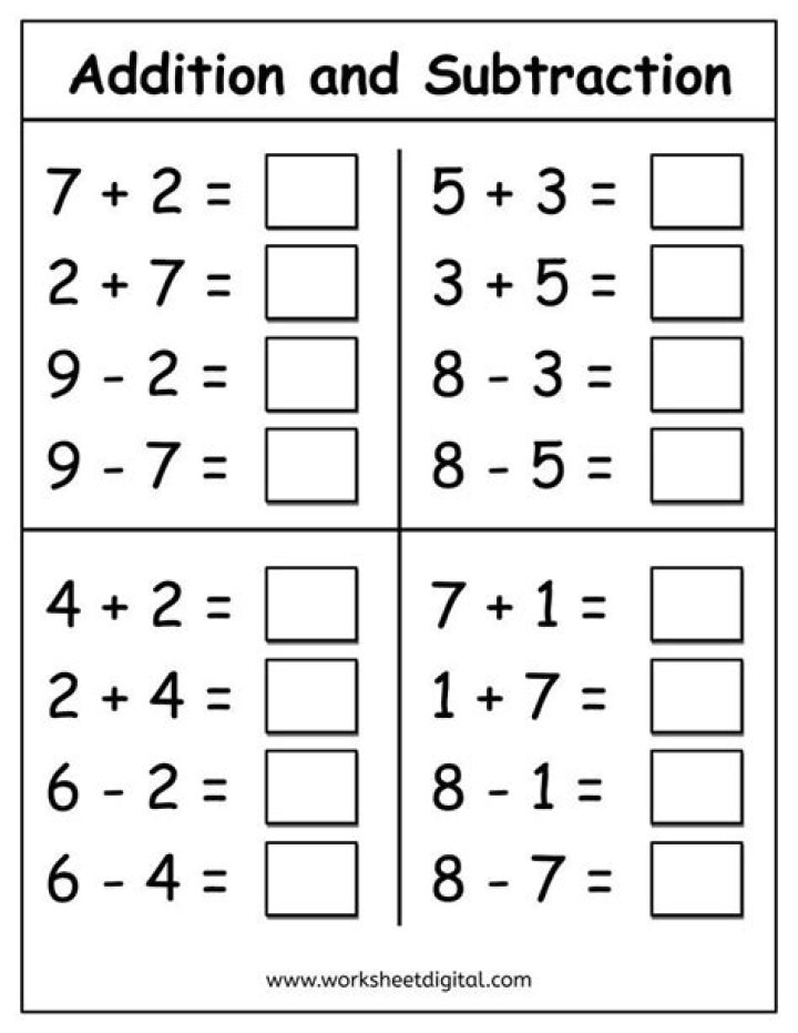 Free 1st Grade Maths Worksheets PDF for Instant Download