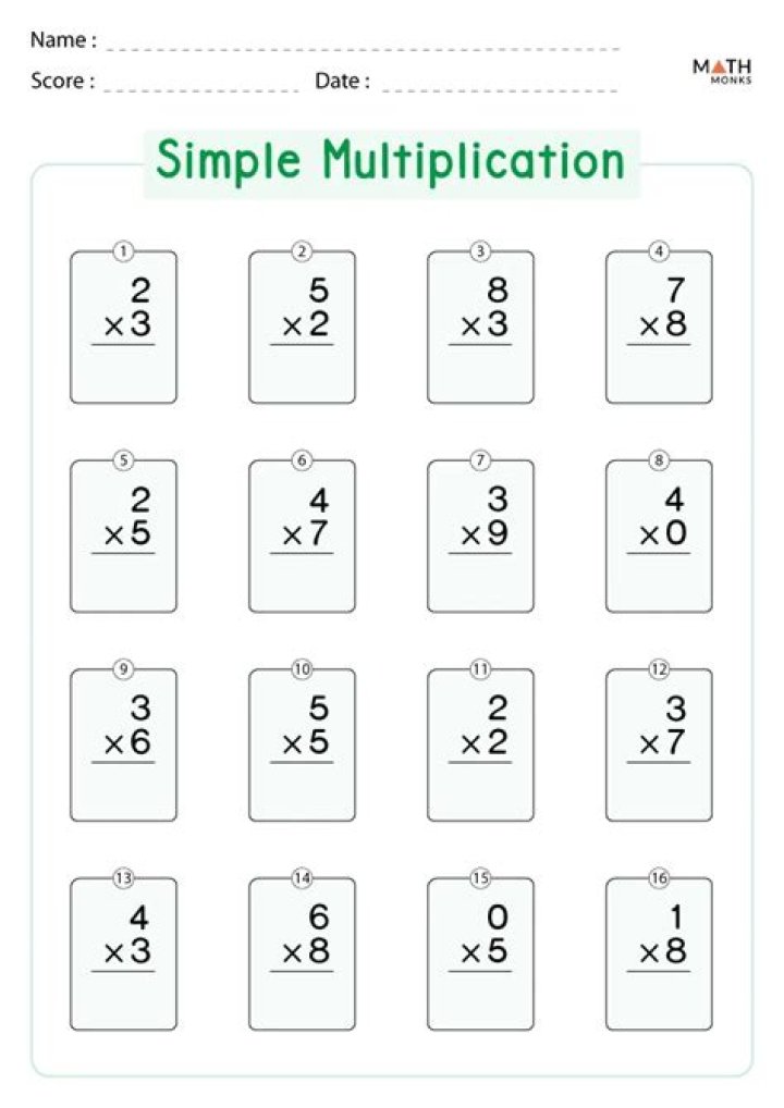 1st Grade Multiplication Worksheets PDF – Free Printable Practice