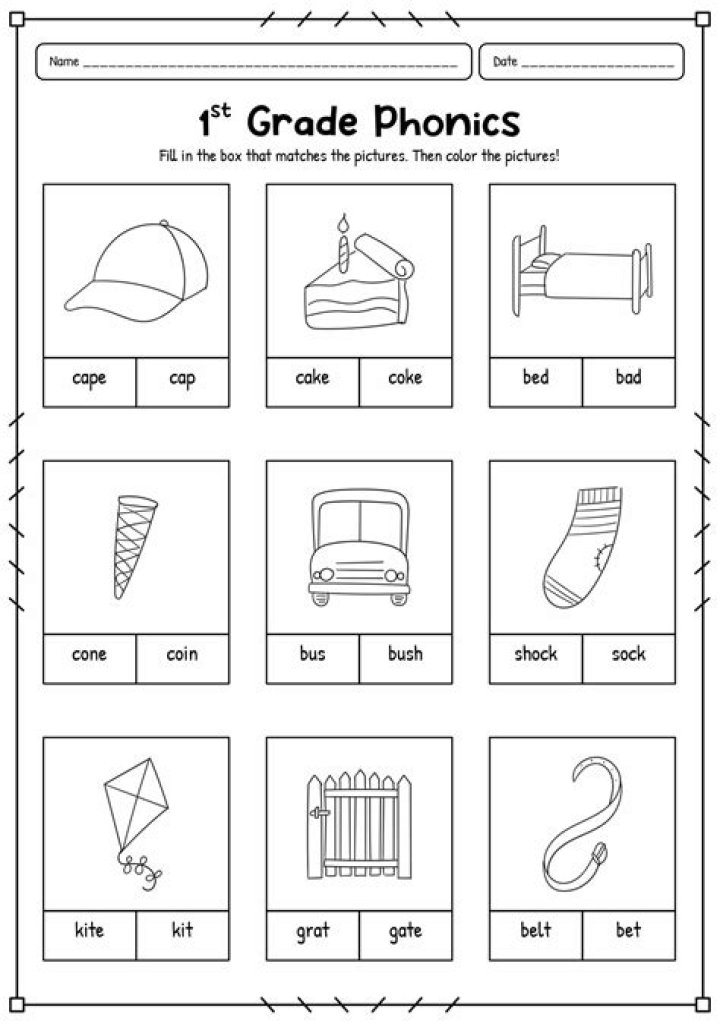 Free 1st Grade Phonics Worksheets PDF for Easy Learning