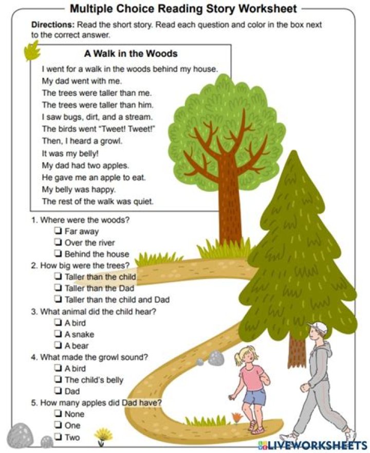 1st Grade Reading Comprehension Worksheets PDF – Multiple Choice Tests
