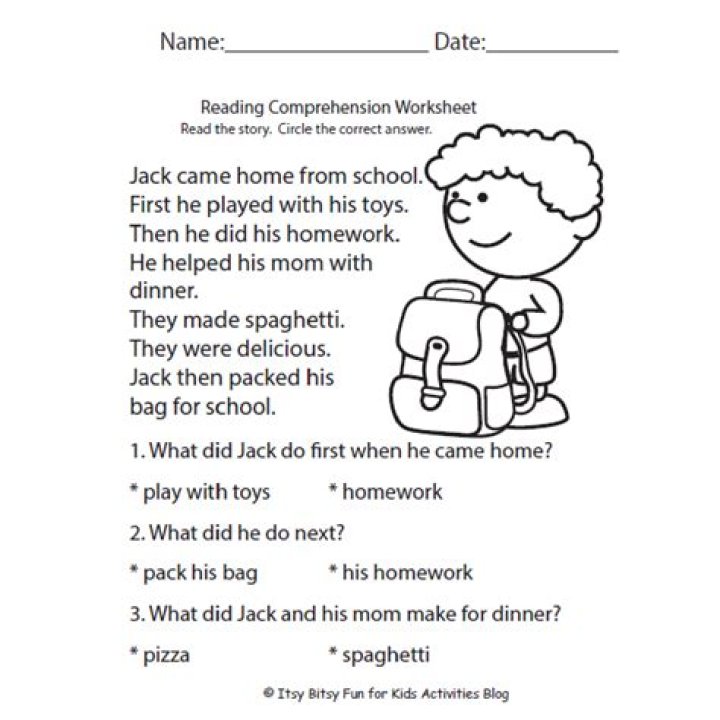 1st Grade Reading Comprehension Worksheets PDF – Instant Download
