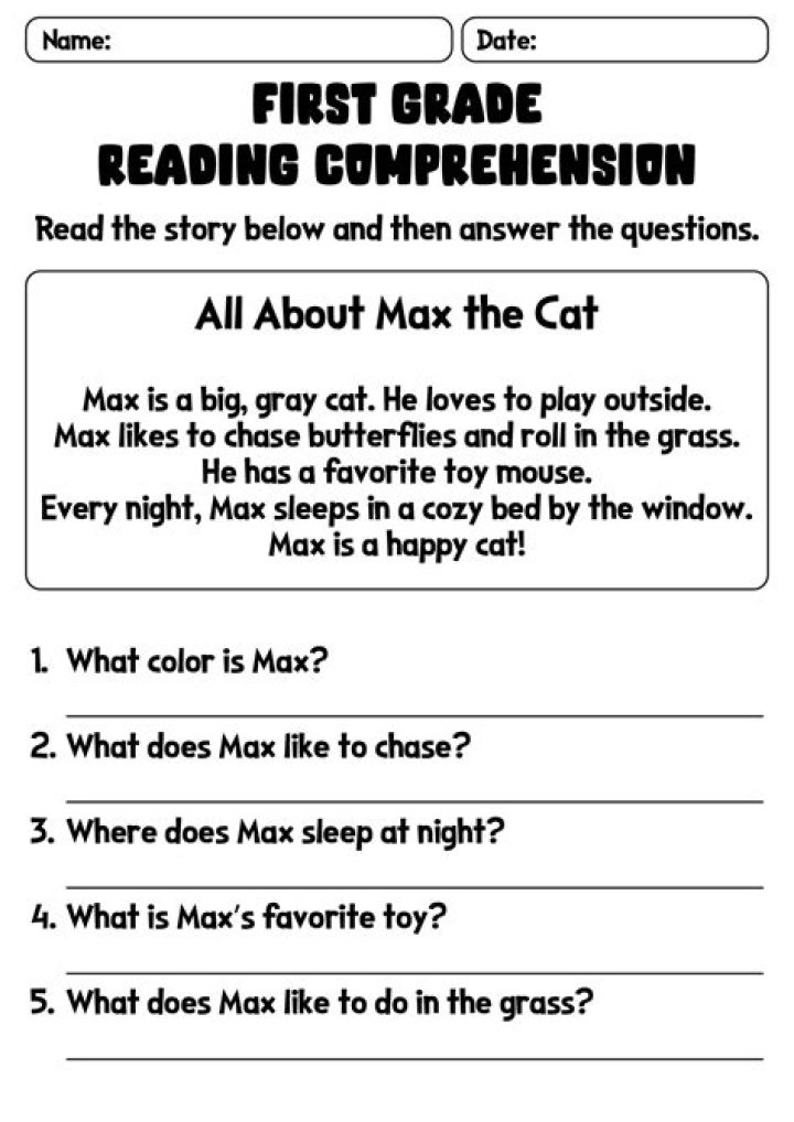 1st Grade Reading Worksheets PDF – Free Printable Lessons