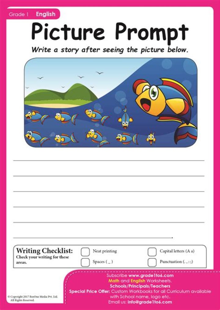 1st Grade Writing Worksheet with Prompt PDF for Free Download