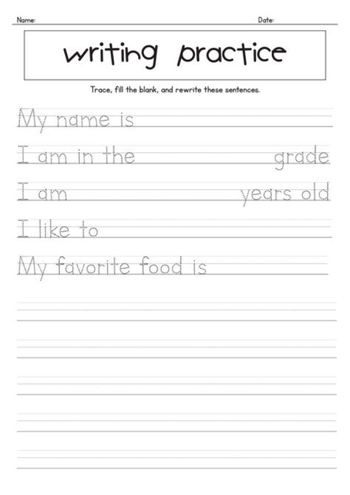 Free 1st Grade Writing Worksheets PDF for Instant Download