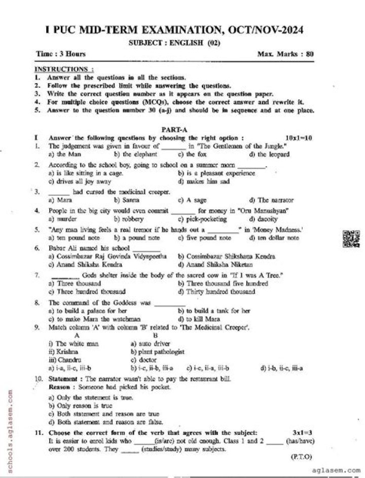 1st PUC Question Bank with Answers PDF English | Complete Study Resource