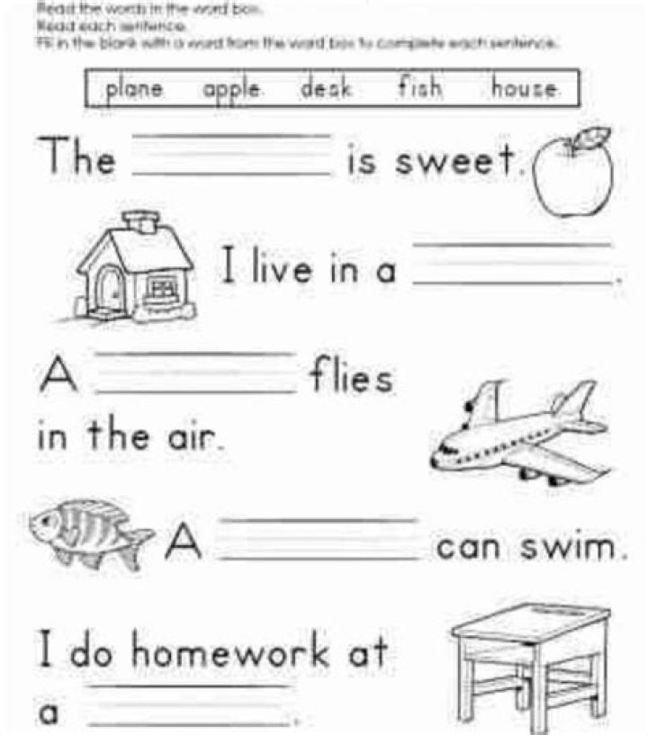 1st Standard English Worksheet PDF for Free Download