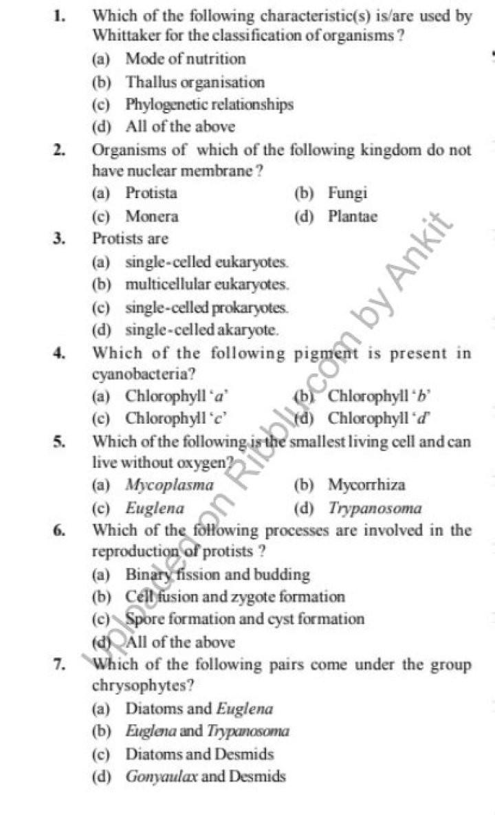 1st Year Biology MCQs with Answers PDF for Easy Download