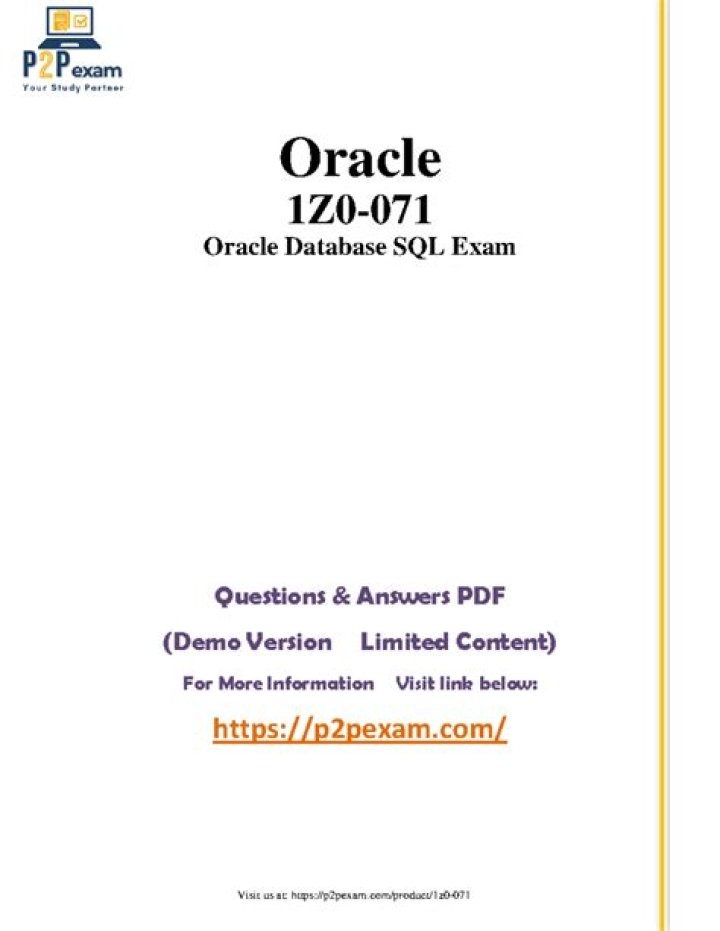 1z0-071 Questions and Answers PDF: Complete Study Guide