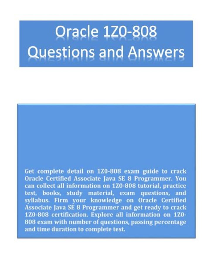 1z0 808 Questions and Answers PDF – Expert Solutions Inside
