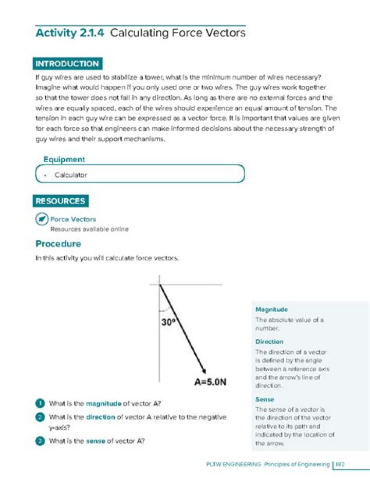 2.1 Calculating Force Vectors: PDF Answer Guide