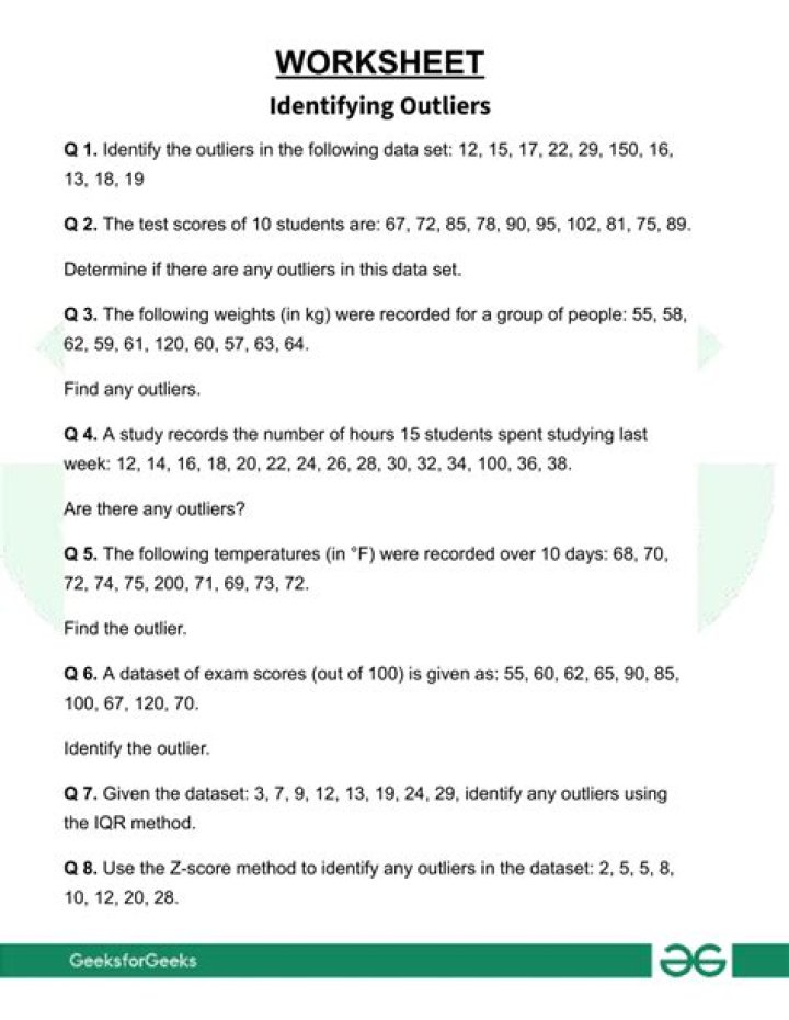 2.5 Worksheet IQR & Outliers Answers Key PDF – Step-by-Step Guide