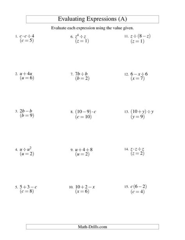 2.5a Algebraic Expression Translation Answers Key PDF